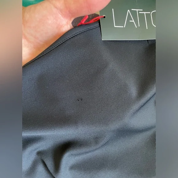 Chic Black and Silver Metallic Midi Dress purple accent and belt size XS NEW - Picture 7 of 11